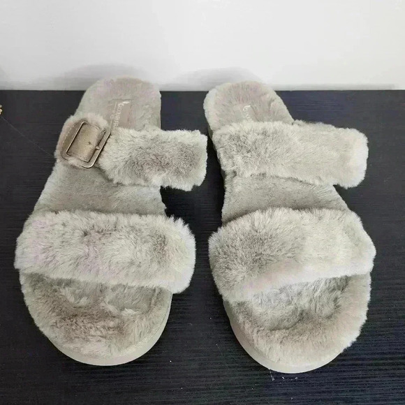 Koolaburra UGG Buckle Slide Sandals Furr-ah Amphora Size 9 UGGS Slippers - Picture 2 of 6